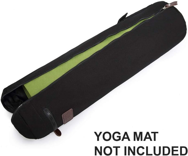 Fremous Yoga Mat Bag,Full-zip Exercise Yoga Mat Canvas Carry Bag for Women and Men - Double Storage Pocket,Easy Access Zipper, Adjustable Shoulder Strap and Handle,Fits Most Mat - Image 2